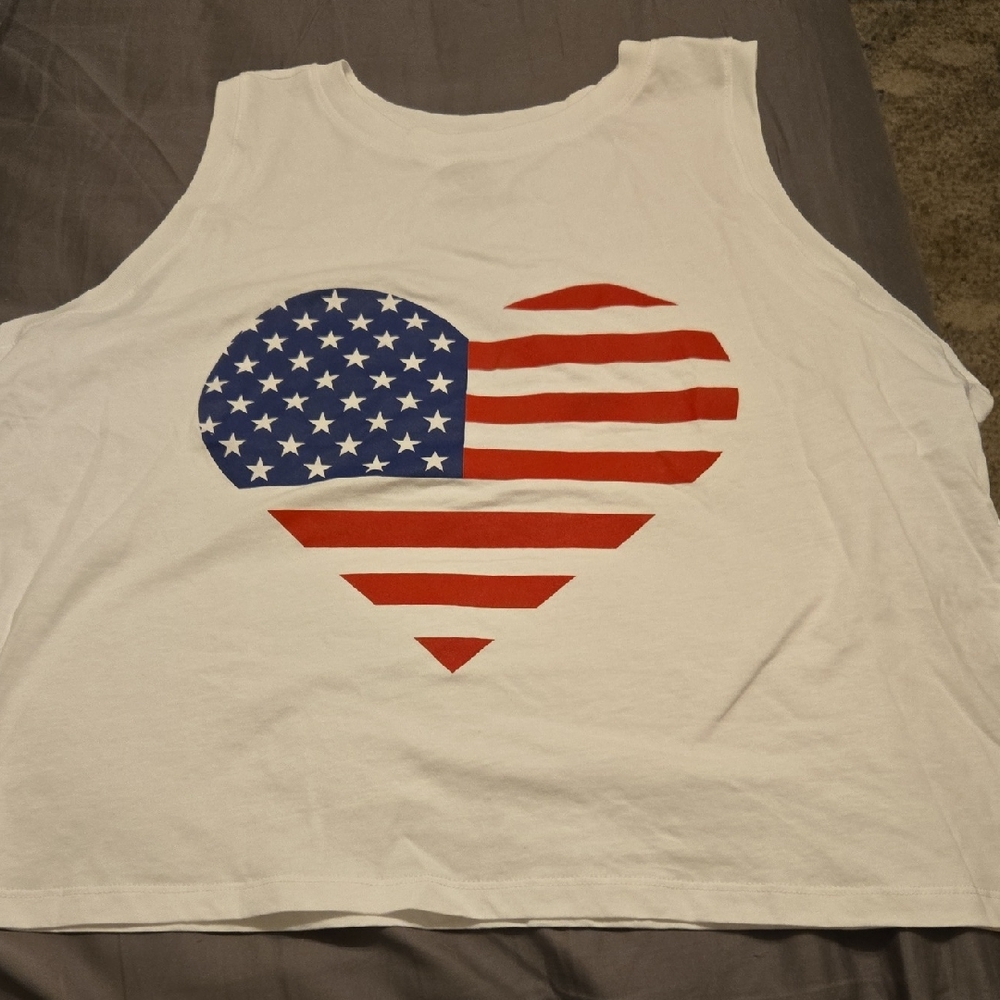 Celebrate It White Cotton Ladies Tank Top